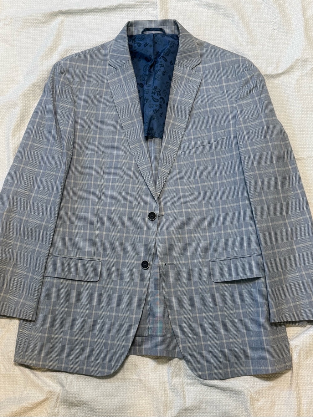 Michael Kors 42R Gray Plaid Men's Blazer - Modern Tailored Fit